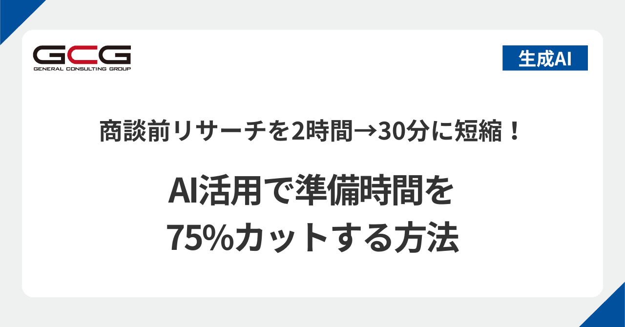 商談前リサーチを2時間→30分に短縮｜AI活用で準備時間75%カットする方法