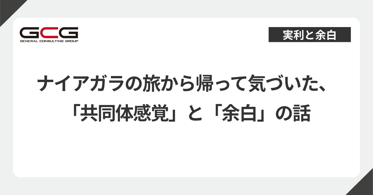 ナイアガラの滝から帰って気づいた、「共同体感覚」と「余白」の話