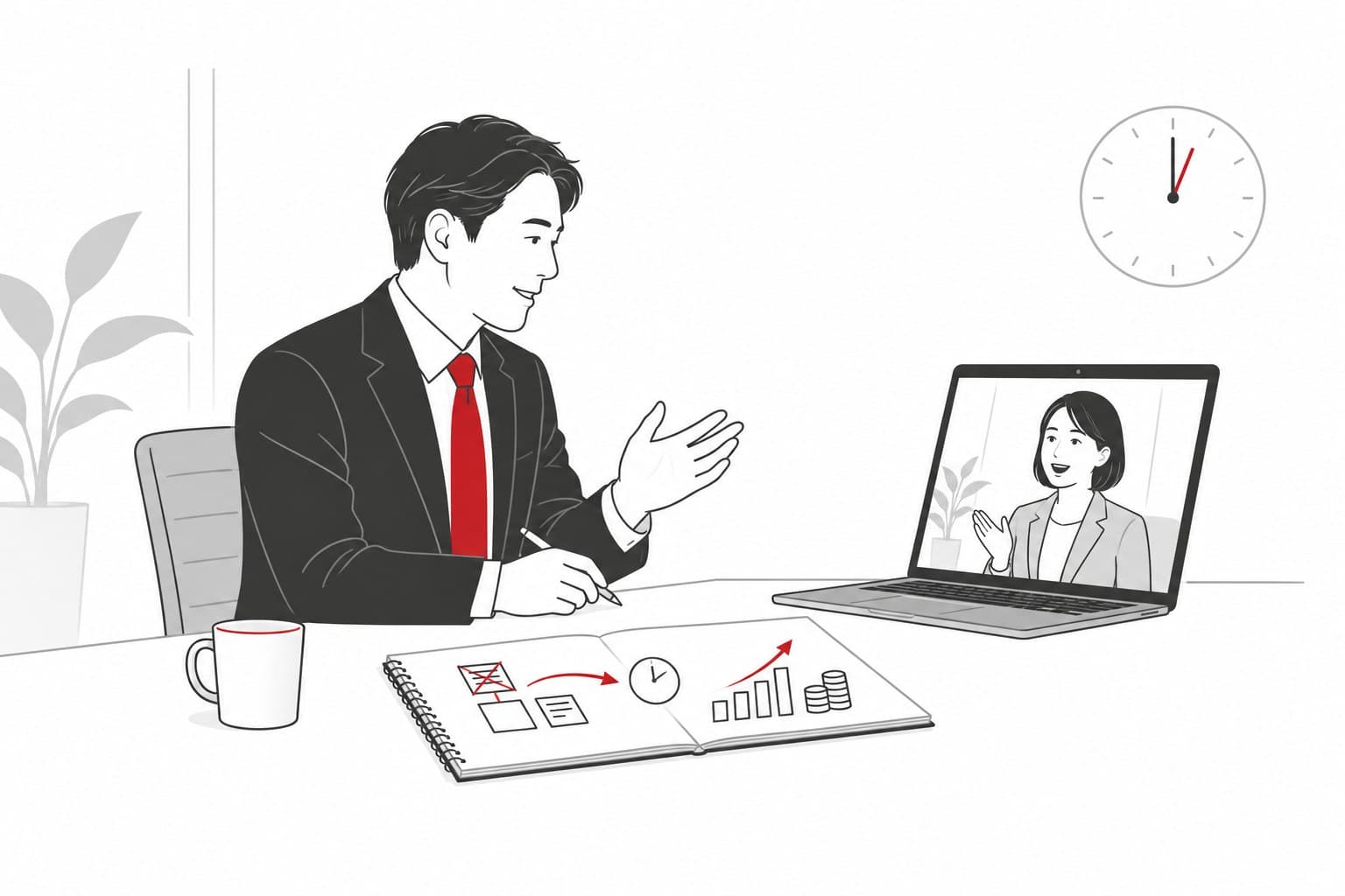 60分の対話で、減らせる仕事と空いた時間の使い道が見えてくる様子