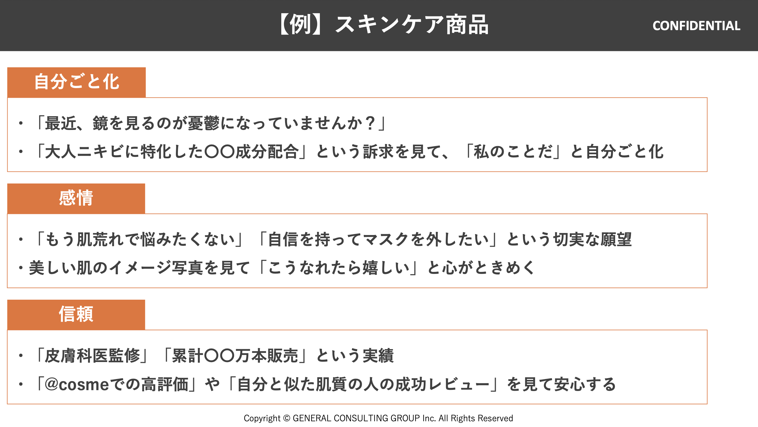スキンケア商品の3要素